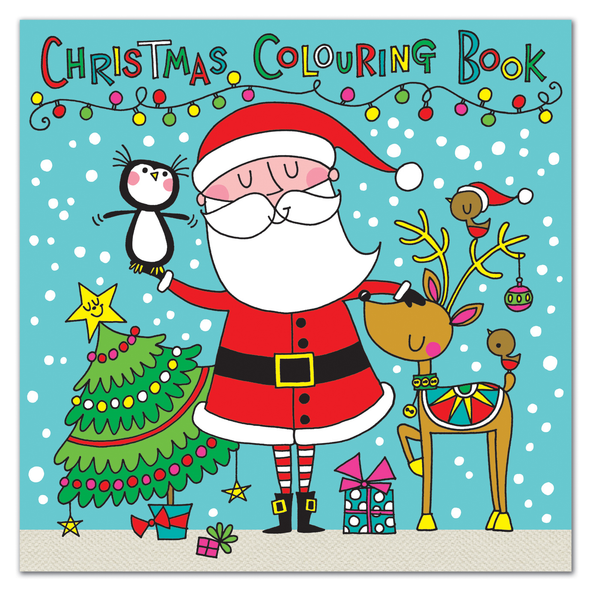 Colouring Book Square - Christmas Santa Reindeer