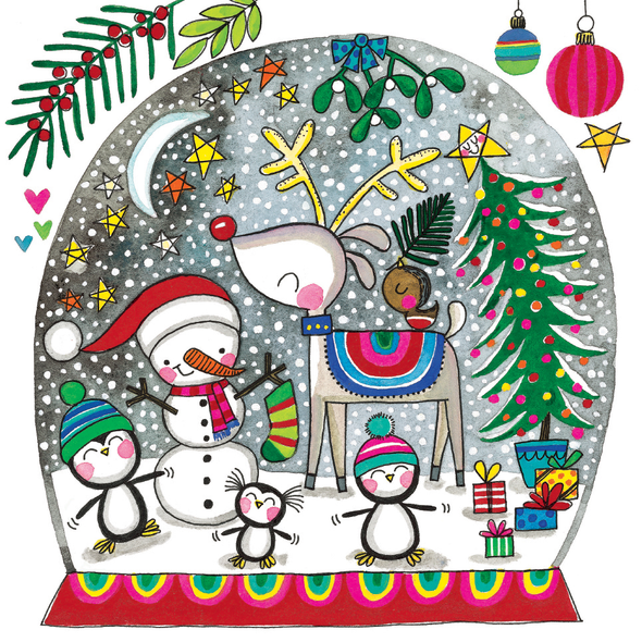 Jigsaw Card - Reindeer Snow Globe
