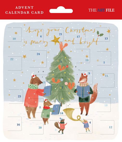 Advent Card - Animals Caroling around Tree