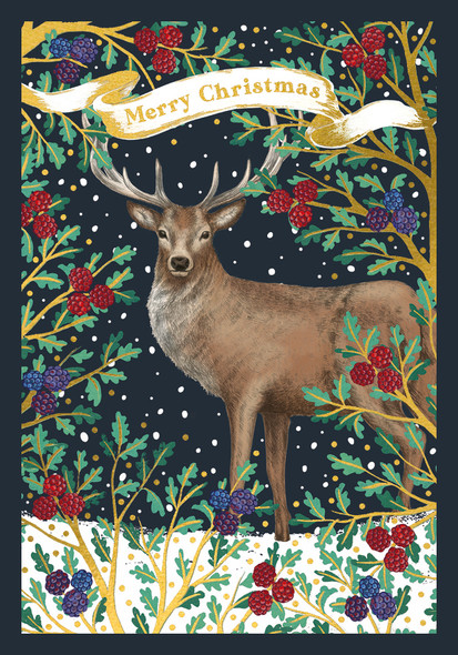 Stag & Berries (Foil, Emboss)