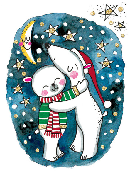 Pkt 5 Flitter SALE- Polar Bear Hug (1.08ea)