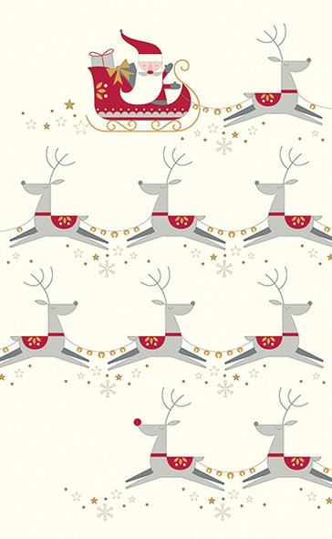 SALE Reindeer & Sleigh (Foil,Deboss,Gem;92x153mm)