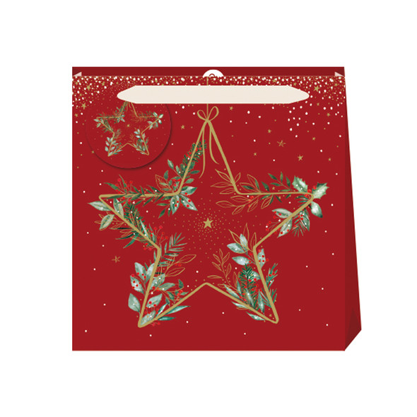 Gift Bag Small- Festive Star (W13xH13xD7cm)