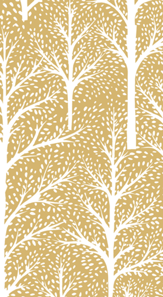 Guest Towel- Winter Trees Gold White Pkt15