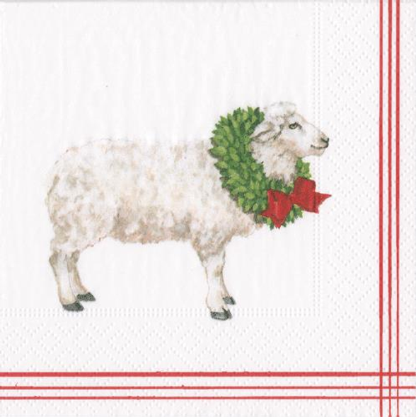 Sheep with Wreath White-Cocktail