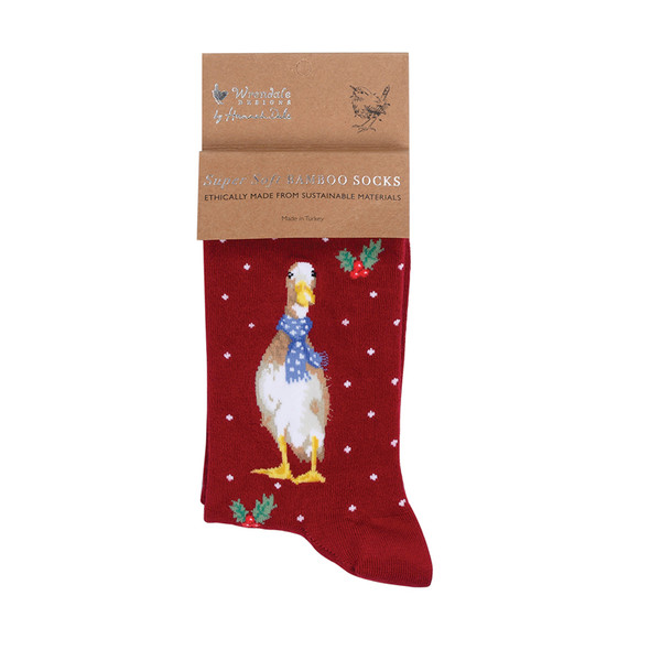 Sock Bamboo - Christmas Scarves RED (US6-10)