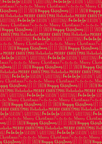 Rollwrap - Christmas Text 3m