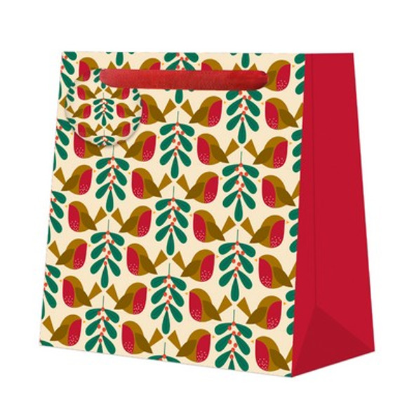 Gift Bag Medium- KR Robins Mistletoe (W22xH22xD8cm)