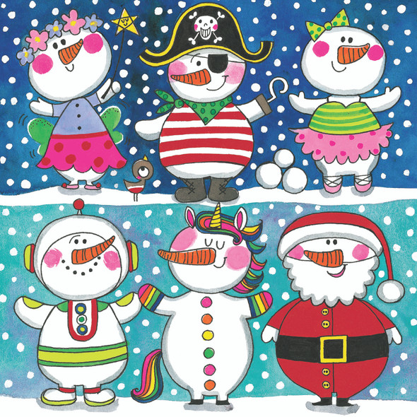 Jigsaw Card - Snowmen Dressing Up