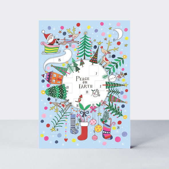 Advent Calendar Card Flitter - Peace On Earth World