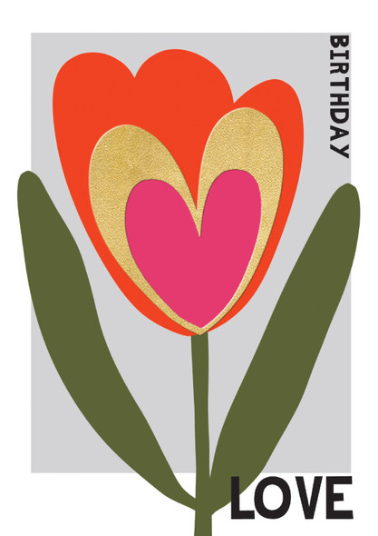 HB- Birthday Love Tulip Heart