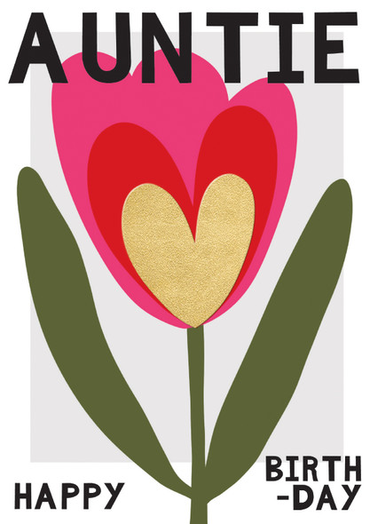 HB- Auntie Pink Tulip Love Heart