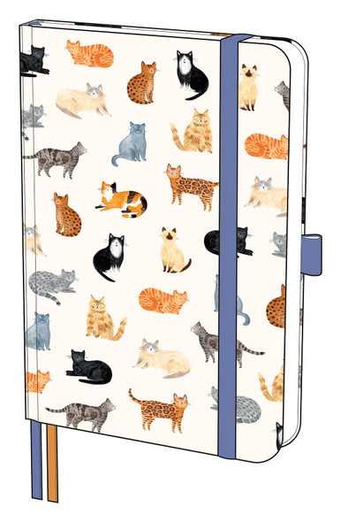 Notebook A5 180Pg Lined/ Paper Pocket - Cats144x209mm