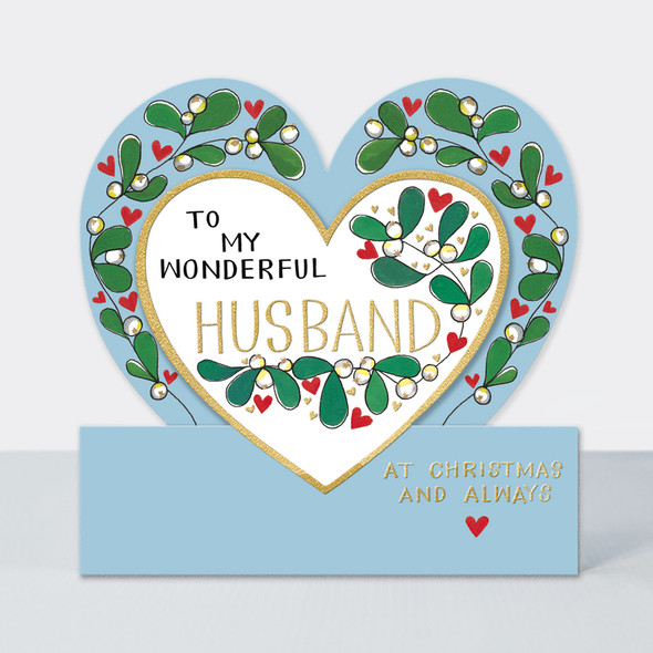 Husband Mistletoe Heart (Die-Cut)