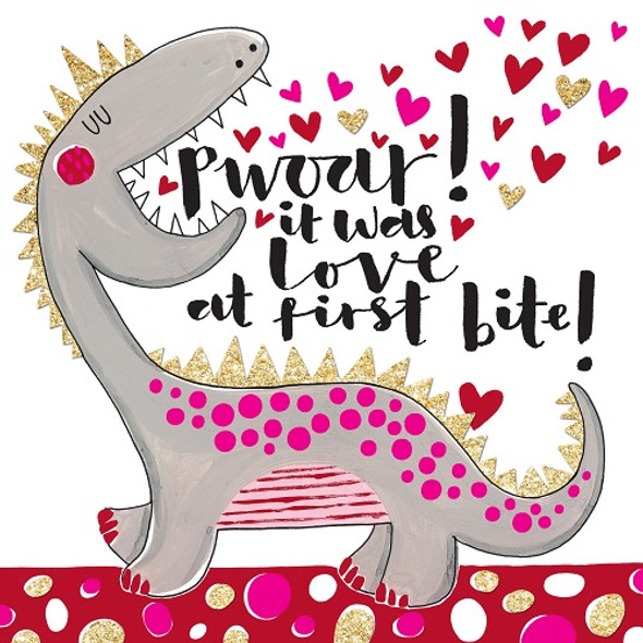 Valentine SALE- Love At First Bite Dinosaur