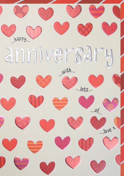 ANN- Red Hearts (Foil, Embossed)