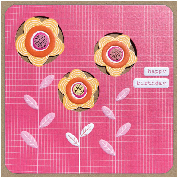 HB- Flowers On Pink (Die-cut)