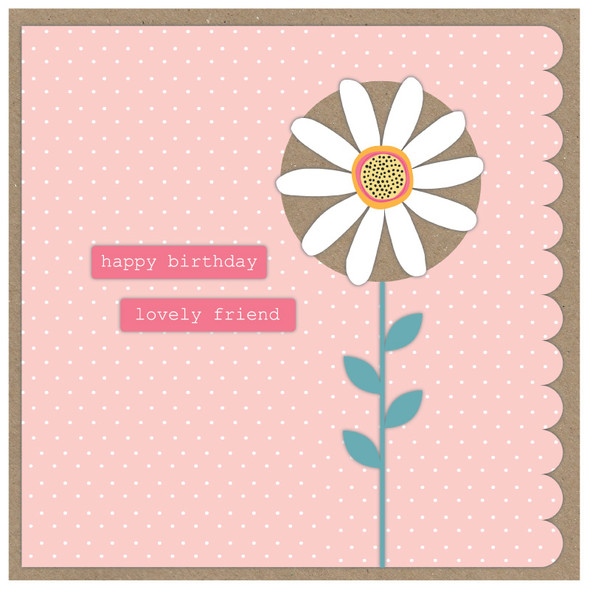HB- Lovely Friend Flower (Die-cut, Scallop Edge)