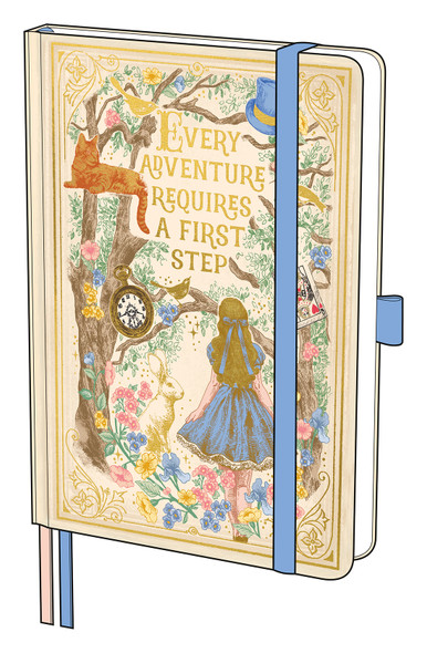 Notebook A5 180Pg Lined/ Paper Pocket - Wonderland 144x209mm