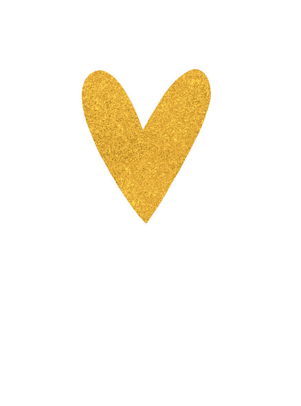 Valentine- Gold Heart (100 x 135mm)