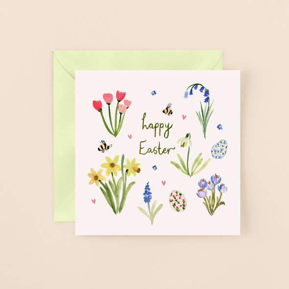 Easter - Flowers Eggs Happy Easter