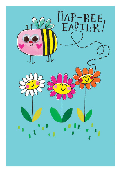 Easter- Hap-bee Easter Bee & flowers