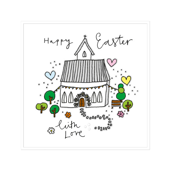 Easter - Spring Church (Embossed,125mmx125mm)
