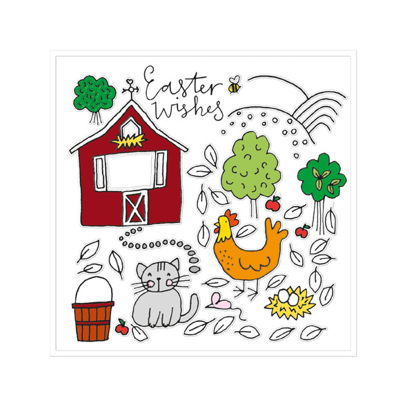 Easter - Farm Yard Harvest (Embossed,125mmx125mm)