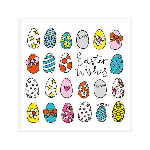Easter - Lots Of Easter Eggs (Embossed,125mmx125mm)