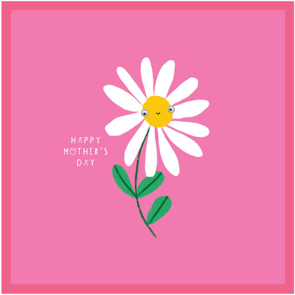 Mother's Day - Flower On Pink  (Googly Eyes)