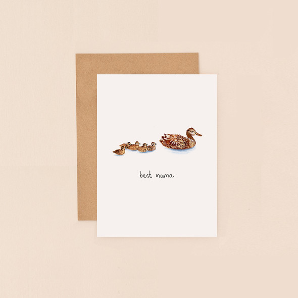 Mother's Day- Small Card Ducks Best Mum (120x90mm)