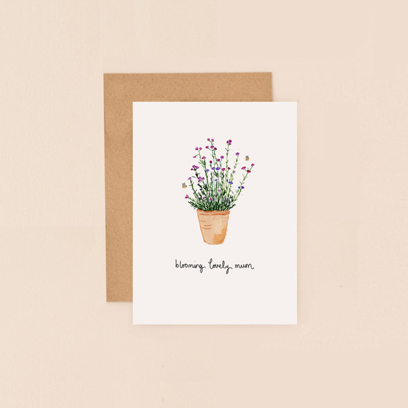 Mother's Day- Small Card Blooming Lovely Mum (120x90mm)
