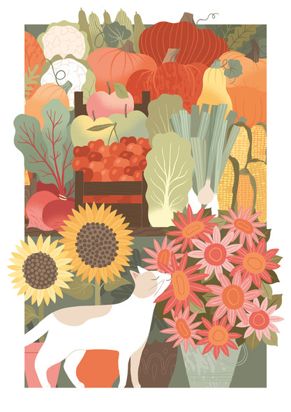 Under the Apple Tree- Cat & Vegetables