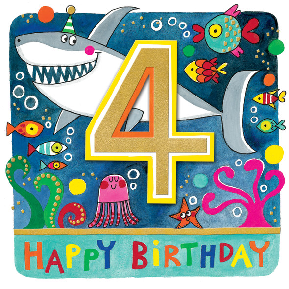 3D Attachment HB- 4th Boy Shark (Gold Foiling)