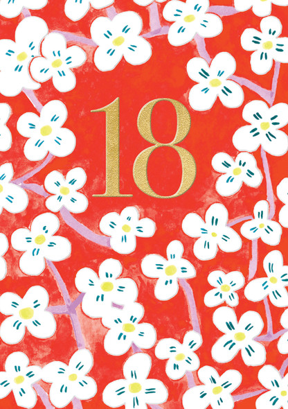 HB- 18th White Flowers (Gold Foiling,Emboss)