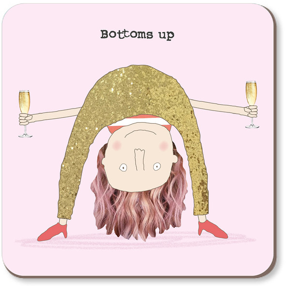 Coaster - Bottoms Up (10x10cm Cork Backing)