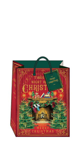 Bag Medium Portrait - Storybook Fireplace 180x230x100mm (X26ART GBX276)