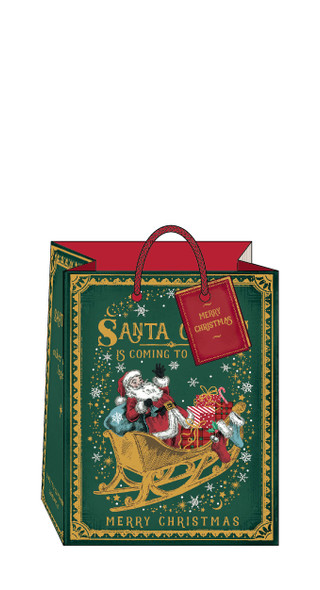 Bag Medium Portrait - Storybook Santa 180x230x100mm (X26ART GBX277)