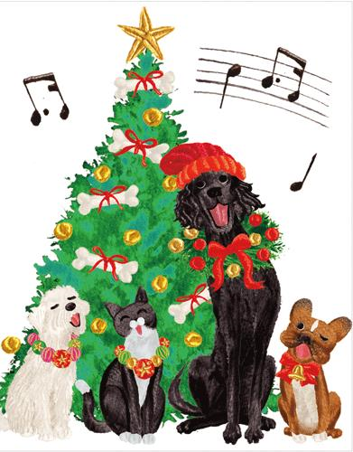 Enclosures Pkt 4/Env- Caroling Pets (X26CA ENC9795)