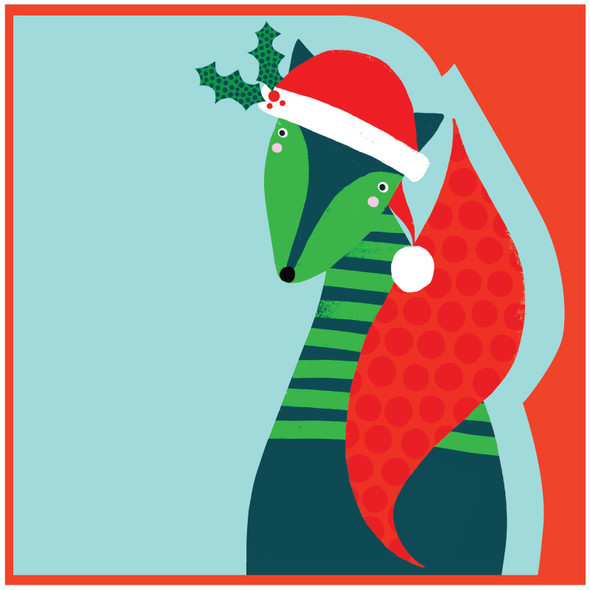 Christmas Fox (Diecut,14cm SQ)