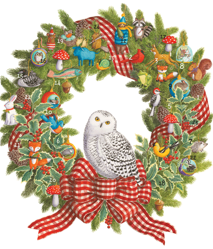 Advent 3-D Die Cut - Snowy Owl Wreath (X26CA ADV272)