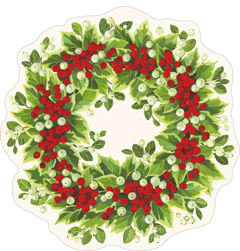 Tag DieCut - Pk4 Holly And Berry Wreath (X26CA TAG114)