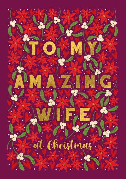 Wife Poinsetta (Emboss, Gloss Liquid Foil,120x170mm)