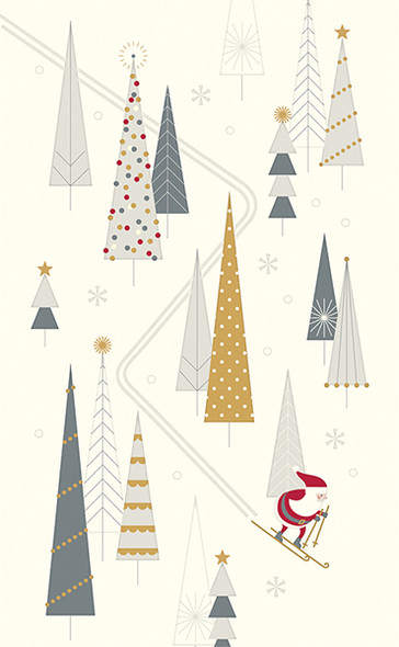 SALE Skiing Santa (Foil,Deboss,Gem;92x153mm) (X26ART CCX20)