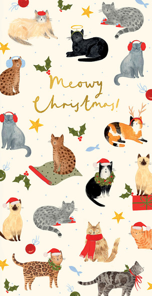 Money Wallet - Santa Paws Cats (90x175mm) (X26ART WW085)