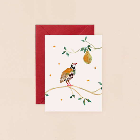 Small Card- Partridge and Pear (120x90mm) (X26LMD BIJX031)