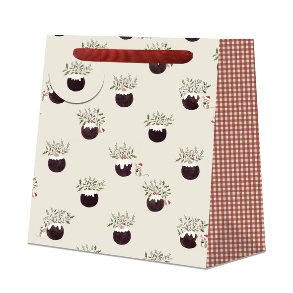 Gift Bag Medium- SA Christmas Puddings (W22xH22xD8cm)