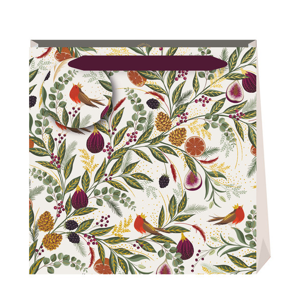 Gift Bag Medium- SM Figs Ferns Cream (W22xH22xD8cm)