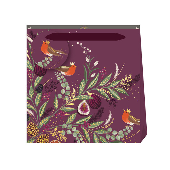 Gift Bag Small- SM Figs Foliage Damson (W13xH13xD7cm)