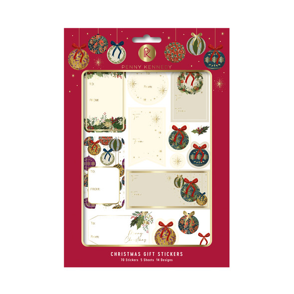 Gift Stickers (5Sheet,14Stickers)- PK Golden Yuletide